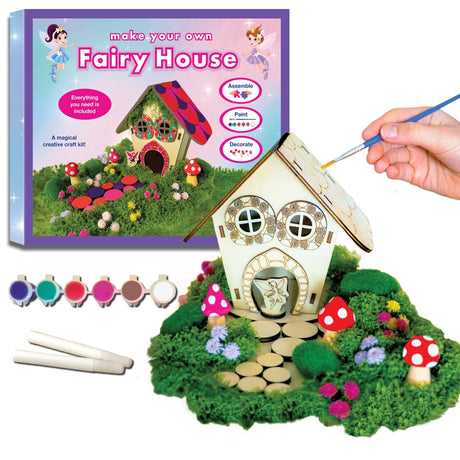 Wooden Fairy House Craft Kit for Kids | DIY Fairy Garden with Paints & Decorations | Creative Arts & Crafts Birthday Gift for Girls Activity | Ages 5, 6, 7, 8-12 Magical Valley