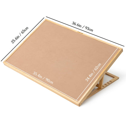 Lavievert Adjustable Jigsaw Puzzle Board with Wooden Cover, 5-Tilting-Angle Puzzle Easel for Adults, Portable Puzzle Table with Non-Slip Surface for Games Up to 1500 Pieces - WoodArtSupply