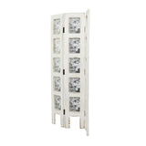 Deco 79 Wooden Partition Room Divider Screen Hinged Foldable Partition 3 Panel Privacy Screen with 15 Photo Slots, Room Partition 27" x 1" x 51", White Deco 79