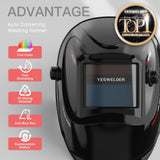 YESWELDER True Color Solar Powered Auto Darkening Welding Helmet, Wide Shade 4/9-13 for TIG MIG ARC Grind Welding Hood Helmet YESWELDER