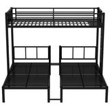 Bellemave Twin Triple Bunk Bed for Kids, Teens,Adults, Metal Twin XL Bunk Beds for 3, 3 bunk Bed for Kids, Adults（Heavy Metal, Black） Bellemave