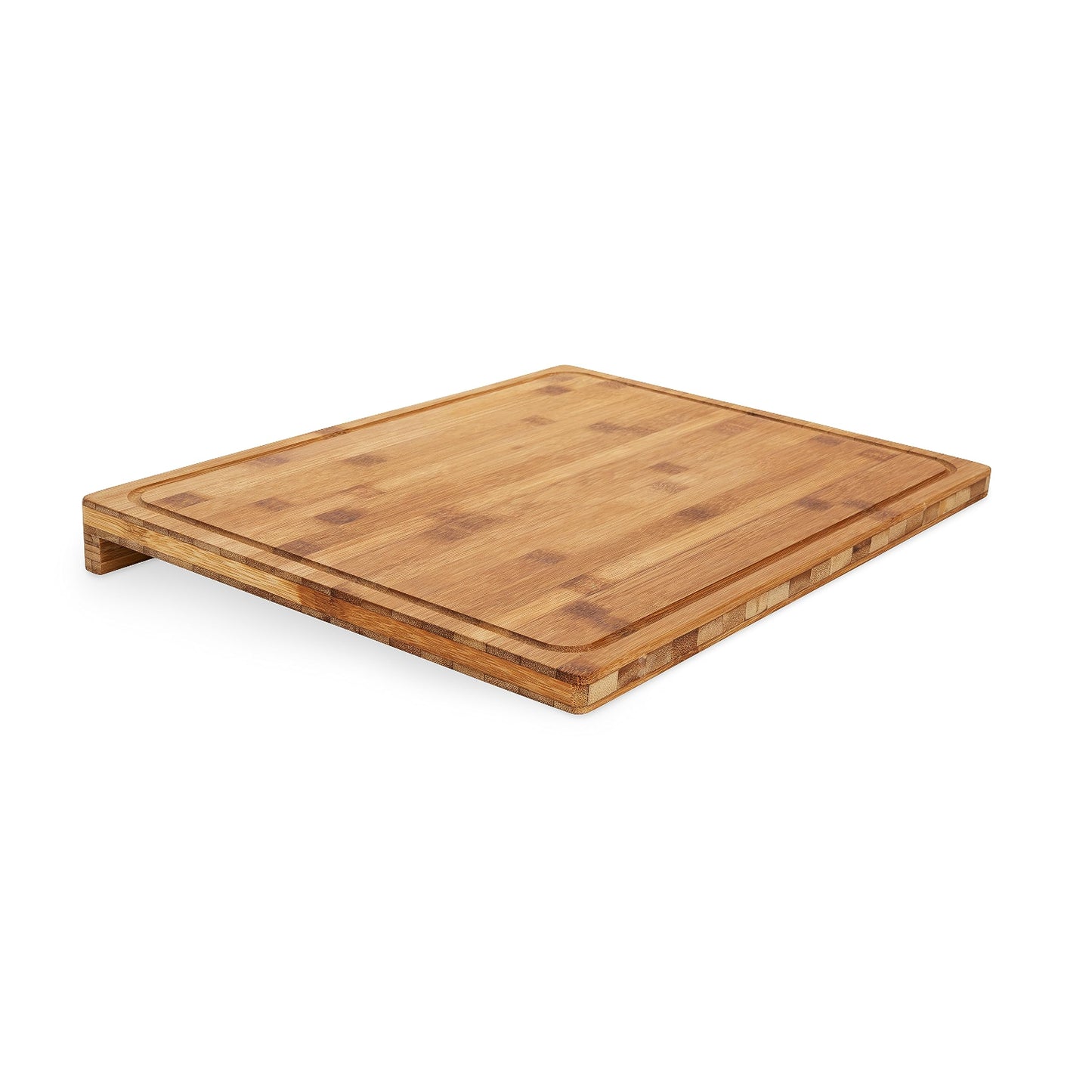 Camco Bamboo Cutting Board with Counter Edge | Perfect for Vegetables, Fruits, Meats, and Cheeses | Measures 18-inches x 14-inches x 1-3/4-inches (43545), Brown