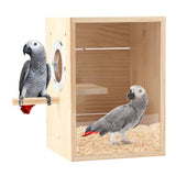 Rypet Transparent Bird Nest Boxes, Wood Parakeet Nesting Box for Cage, Upright Bird Nest Breeding Box with Perch Bird Cage House for Parakeet Lovebirds Budgie Finch Parrotlets Canary L Rypet