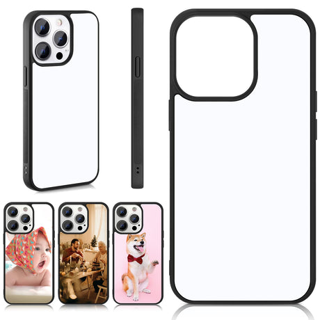 Flutesan 6 Pieces Sublimation Phone Case Covers Thermal Blank Printable Cell Phone Cases for DIY Customized Black Edge Cover Heat Transfer Press Phone Case (Compatible with iPhone 13pro) Flutesan