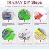 DIADAY Elephant Diamond Painting Kits, 5D Special Shape Diamond Art Kits for Adults, Crystal Rhinestones Art Craft for Beginners DIY Home Wall Decor Gift, 12 × 12 Inches DIADAY