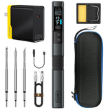 FNIRSI HS-02B 100W Portable Soldering Iron Kit, 2S Fast Heating, 212-842℉, Pre-set 3 Groups Temperature, 3 210 Soldering Tips, Smart Digital Soldering Iron Pen Tool for Electronics Precision Repair FNIRSI