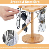 Sunglasses Organizer Glasses Holder Stand with 360 Rotating Display Eyeglasses Rack Wood Base for up to 12 Pairs of Eyewear for Table Dresser Desk DTUQYX