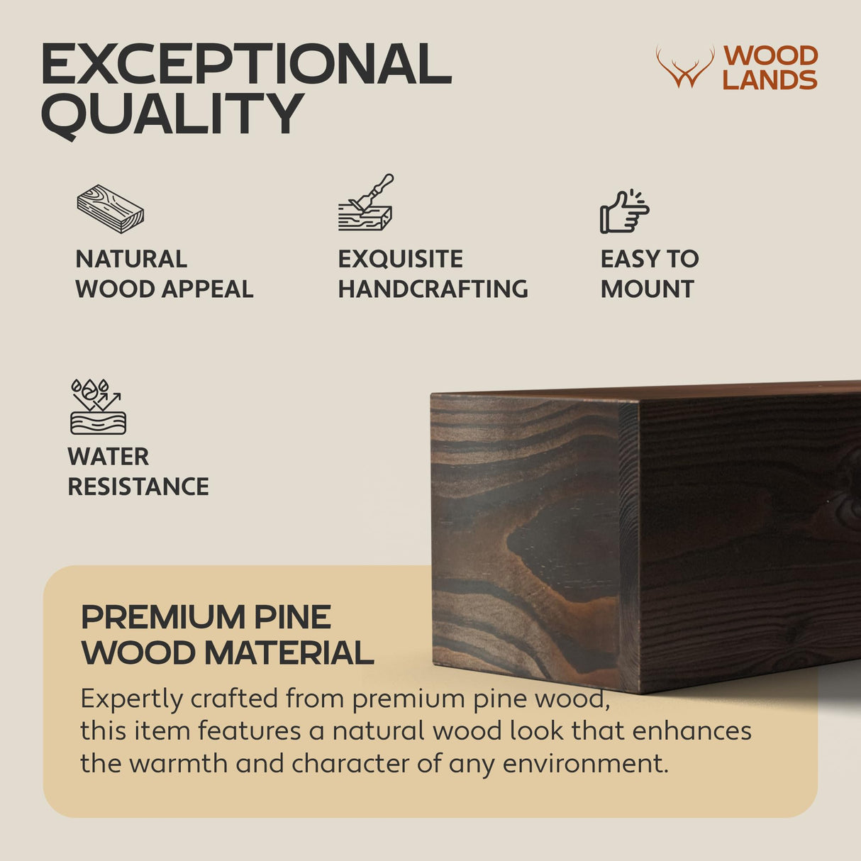 Woodlands-USA 72 Floating Fireplace Mantel Wood Shelf, Handcrafted Mantels For Over Fireplace, 72 Inches Farmhouse Wall Mounted Mantle Shelf, Wooden Fireplace Mantel Shelves, 72 Inch Rustic Brown X8X3 WOODLANDS USA