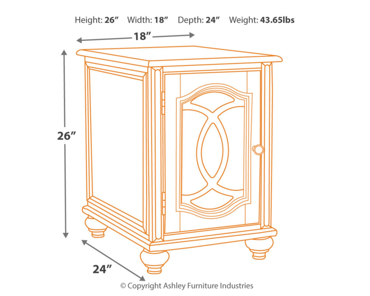 Signature Design by Ashley - Realyn Chairside End Table, White/Brown Wood Signature Design by Ashley