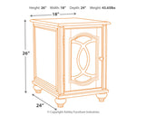 Signature Design by Ashley - Realyn Chairside End Table, White/Brown Wood Signature Design by Ashley