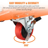 Hydraulic Lift Table Cart, 770lbs Capacity Double Scissor Table Cart with 59" Lifting Height, 4 Wheels, Non-Slip Pad, Elevating Cart for Material Handling and Transportation, Orange ExploreHorizon