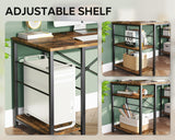 Bestier L Shaped Desk, 95.2 Inch Reversible Corner Computer Desk with Shelves, 2 Person Long Table for Home Office, Large Writing Storage Workstation with 3 Cable Holes, Rustic Brown Bestier