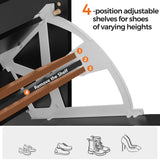 Homleke 32" W Farmhouse Shoe Storage Cabinet with 2 Flip Drawers and Barn Door Design, Adjustable Shelves, Modern Hidden Slim Narrow Shoe Rack Cabinet for Entryway, Foyer, Hallway, Living Room, Black Homleke