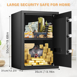 3.0 Cub Large Home Safe Fireproof Waterproof, Anti-theft Fireproof Safe Box with Programmable Keypad, Spare Keys and Removable Shelf, Digital Security Safe for Home Money Firearm Documents Medicines Bukumo