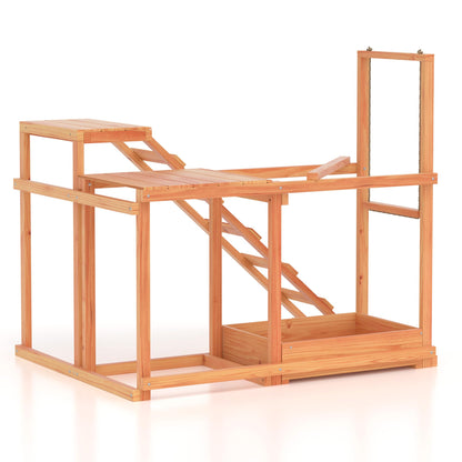 Chicken Activity Play Chicken Perches for Poultry Run with Wood Stand, Ladder, Platforms, Swing Stand, Food Storage Wood Chicken Toy for Coop, Outdoor Birds Pet Entertainment Stress Relief - WoodArtSupply