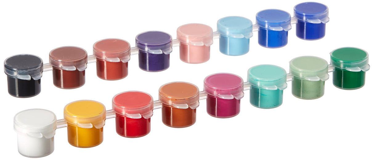 Delta Creative Paint Pots Set with Paint and Brush for Outdoors, (16 Colors) Delta Creative
