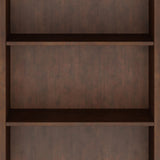 SIMPLIHOME Amherst SOLID WOOD 30 Inch Transitional 5 Shelf Bookcase in Russet Brown, For the Living Room, Study Room and Office SIMPLIHOME