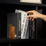 TILISMA Wooden Single Book End | Handmade Walnut Book Ends for Shelves | Wood Bookends for Heavy Books | Decorative Slim Bookend for Desk | Modern Book Stopper | Book Accessories for Readers (Single) TILISMA