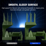 JAYO Rapid PLA 3D Printer Filament Bundle 2KG, High Speed PLA Filament 1.75mm 50mm/s - 600mm/s Print Range, 8 Pack 250g Spool Filament (Black, White, Blue, Red, Pink, Orange, Yellow, Olive Green) JAYO