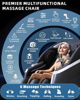 RelaxRelife 4D Full Body Massage Chair with Flexible 166° Track, Reading Light, 18 Massage Modes, 11 Techniques, 36 Airbags, Zero Gravity Recliner with Yoga Stretch and Foot Massage Black RelaxRelife