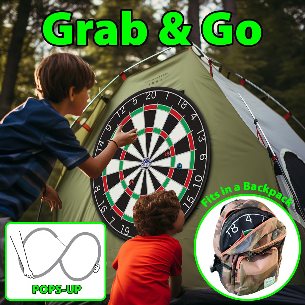 Funwares 36" Giant Dart Board for Adults and Kids, 25% Larger Than The Competition for Ultimate Indoor Fun and Outdoor Fun, Party Game for Families, Games for Kids 8-12, and Dart Game for Adults Funwares
