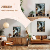 AIRDEA Train Diamond Art Painting Kits for Adults,Diamond Painting 12x16in,DIY Gem Art Kits AIRDEA