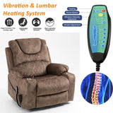 Recliner Lift Chairs for Elderly, 180 Degrees Lay Flat Recliner Chair with Heat and Massage and Cup Holder for Adults 400 lb Capacity (Brown Velvet) LITVZ