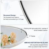 ANDY STAR 36'' Chrome Round Mirror, Polished Silver Round Bathroom Mirror, Big Circle Wall Mirror in Metal Frame, Large Vanity Mirror for Entryway, Living Room, Washrooms ANDY STAR