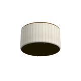 HomePop Modern Fabric Storage Ottoman with Wood Top -Marigold Pinstripe Cream Fabric HomePop