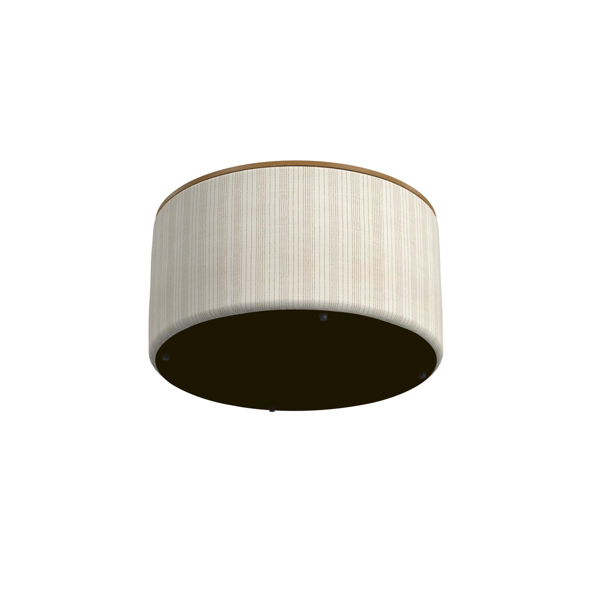 HomePop Modern Fabric Storage Ottoman with Wood Top -Marigold Pinstripe Cream Fabric HomePop