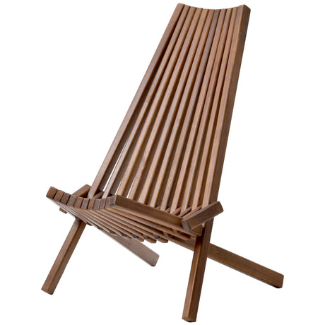 Knocbel Folding Chair, Wooden Low Profile Lounge Chair, Outdoor Patio for Solid Acacia Wood Porch Deck Lawn Garden Adirondark Chairs, Fully Assembled, 21.6" W x 30" D x 32.2" H Knocbel