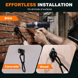 Aheucndg 1700 lb Capacity Hammock Hanging kit, 2 Pack M10 Premium Heavy Duty Pad Eye Hooks + 2 Pack Snap Hooks and 8 Pack Heavy Duty Screws for Outdoor Indoor Activity. Aheucndg