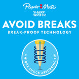 Paper Mate SharpWriter Mechanical Pencils | 0.7 mm #2 Pencil | Pencils for School Supplies, Yellow, 36 Count Paper Mate