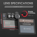 YESWELDER True Color Solar Powered Auto Darkening Welding Helmet, Wide Shade 4/9-13 for TIG MIG ARC Grind Welding Hood Helmet YESWELDER