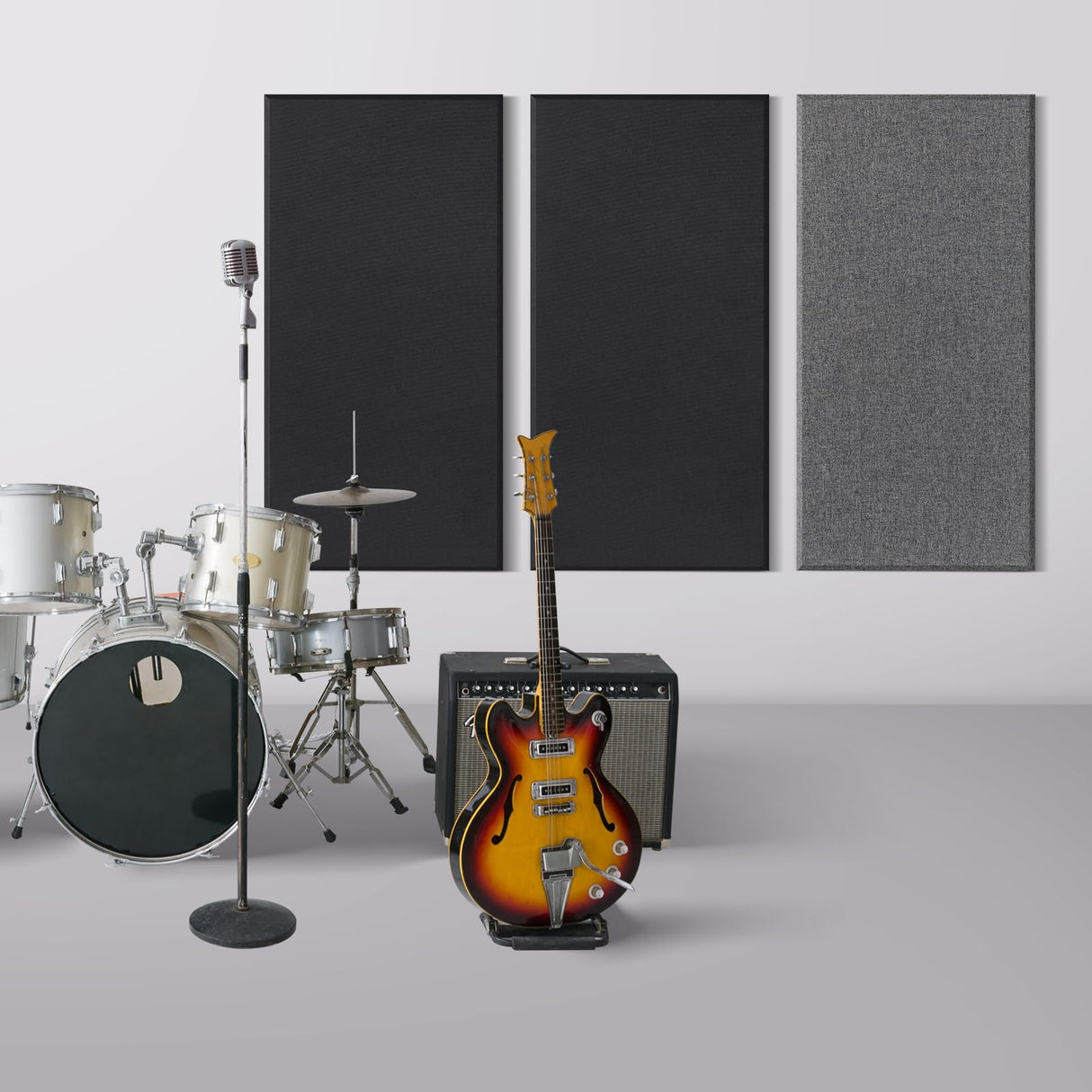 UMIACOUSTICS 2 PCS Acoustic Panel, 47.2" x 23.6" x 2" Fiberglass Sound Proof Wall Panels, Sound Absorbing Panels for Studios, Office, Home Theater. Black UMIACOUSTICS