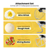 VIVOHOME Stand Mixer, 660W 10 Speed 6 Quart Tilt-Head Kitchen Electric Food Mixer with Beater, Dough Hook, Wire Whip and Egg Separator, Black VIVOHOME