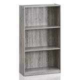 Furinno Basic 3-Tier Bookcase Storage Shelves, French Oak Grey Furinno