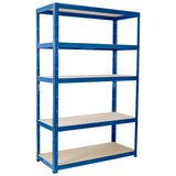 G-Rack Garage Shelving Unit: 180cm x 90cm x 30cm, Single Bay, Blue 5 Tier Unit, 175kg Load Weight Per Tier (875kg Per Rack) for Your Garage, Elsewhere! Shelf Unit, Van Racking G-Rack