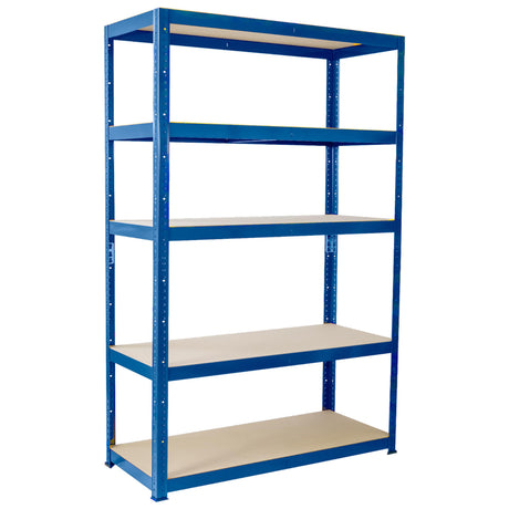G-Rack Garage Shelving Unit: 180cm x 90cm x 30cm, Single Bay, Blue 5 Tier Unit, 175kg Load Weight Per Tier (875kg Per Rack) for Your Garage, Elsewhere! Shelf Unit, Van Racking G-Rack