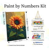 YOYA Framed Paint by Numbers Kit for Adults - Sunflower Adult Paint by Number Kits on Canvas with Easel, DIY Sunflower Paint by Number Framed Canvas for Home Wall Decor 8x12 Inch YOYA