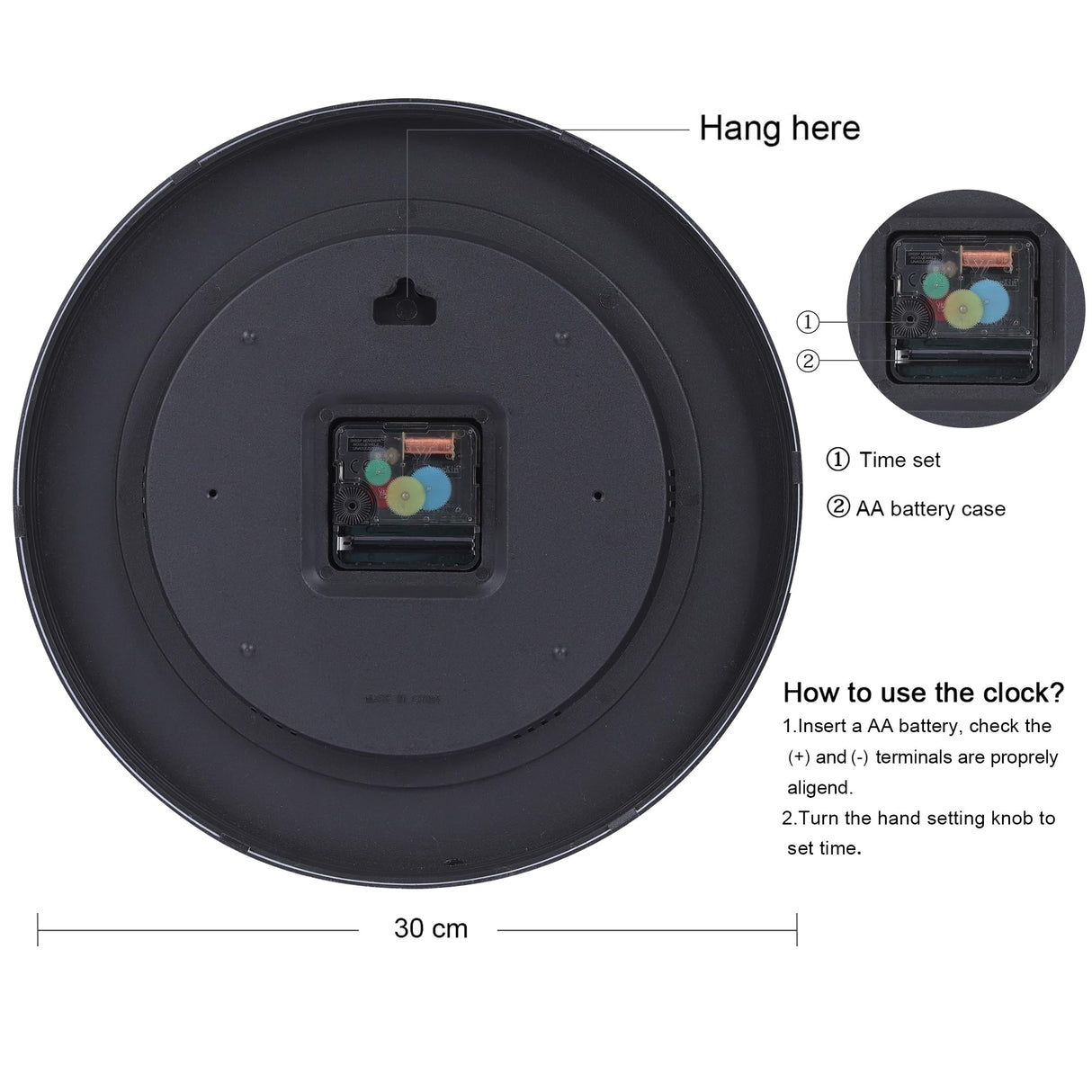 Lafocuse 12 Inch Silent White Wall Clocks Battery Operated, Farmhouse Wall Clock for Kitchen Living Room, Rustic Home Décor Lafocuse