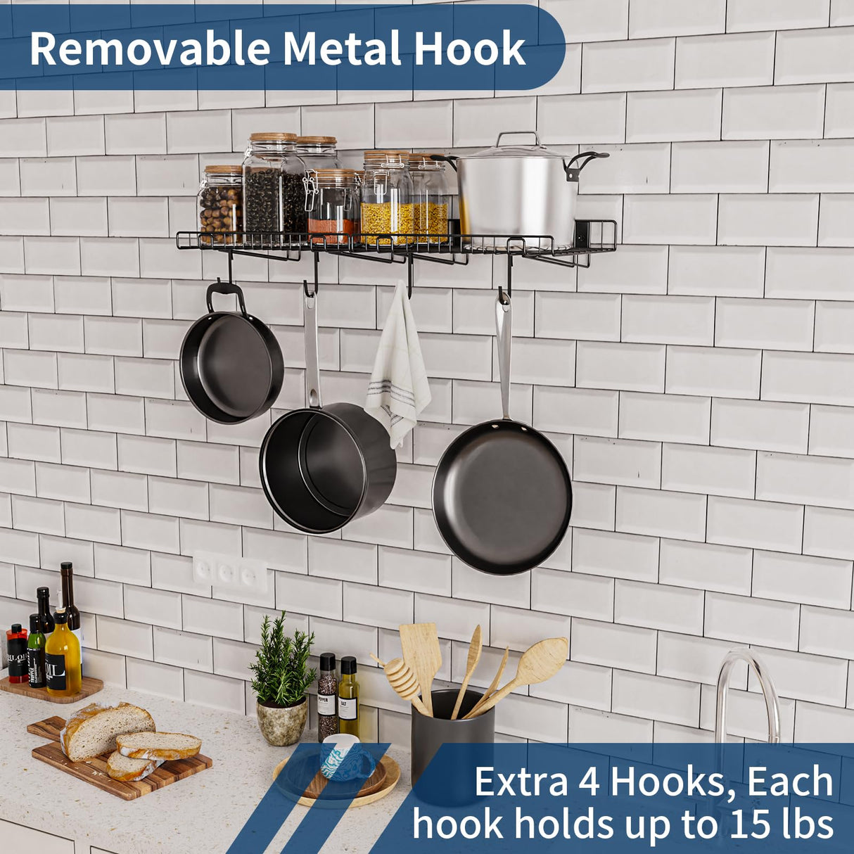 2 Pack Garage Wall Shelf, Wall Mounted Storage Shelves, Heavy Duty Metal Shelves for Room Wall, Loads 130 LBS Floating Shelves Mesh Storage Rack for Garage, Office, Basement,Wall Cabinet and Kitchen Riciakik