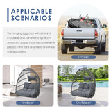 Nicesoul Patio Hanging Egg Chair No Stand, Foldable Ceiling Egg Basket Chairs Without Stand Indoor Outdoor, 350lbs Egg Shell Swing Hammock Chair with Cushion for Backyard, Balcony, Outside, Dark Grey NICESOUL