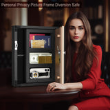 ANZAKY Hidden Safe with Lock, Wooden Picture Frame Diversion Safe, Large Hidden Money Safe with Customizable Foam, Hidden Compartment, Secret Decor Concealment Furniture, 11 x 14 inchs, Black ANZAKY