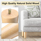 Maitys 4 Inch Round Solid Furniture Legs Furniture Wooden Replacement Feet Chair Dresser Couch Legs Table Cabinet Sofa Legs Footstool DIY Projects for Home (Wood,16 Pcs) Maitys