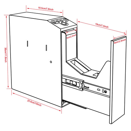 Biometric Slider Handgun Gun Safe for Nightstand, Desk, Bed Side,Truck - Auto Sliding Door Hand Gun Safe for Pistol -with Fingerprint, PIN Code, KEY Access LANGGER V
