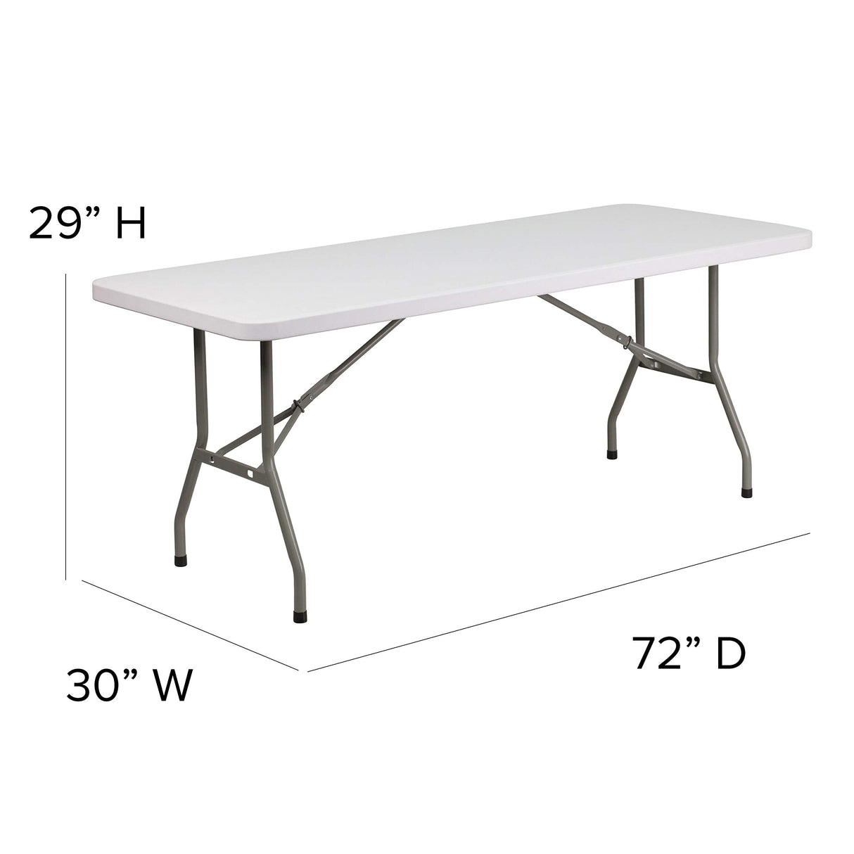 Flash Furniture Elon 6' Rectangular All-Occasion Plastic Folding Event Table, Foldable Portable Banquet Table for Indoor/Outdoor Events, White Flash Furniture
