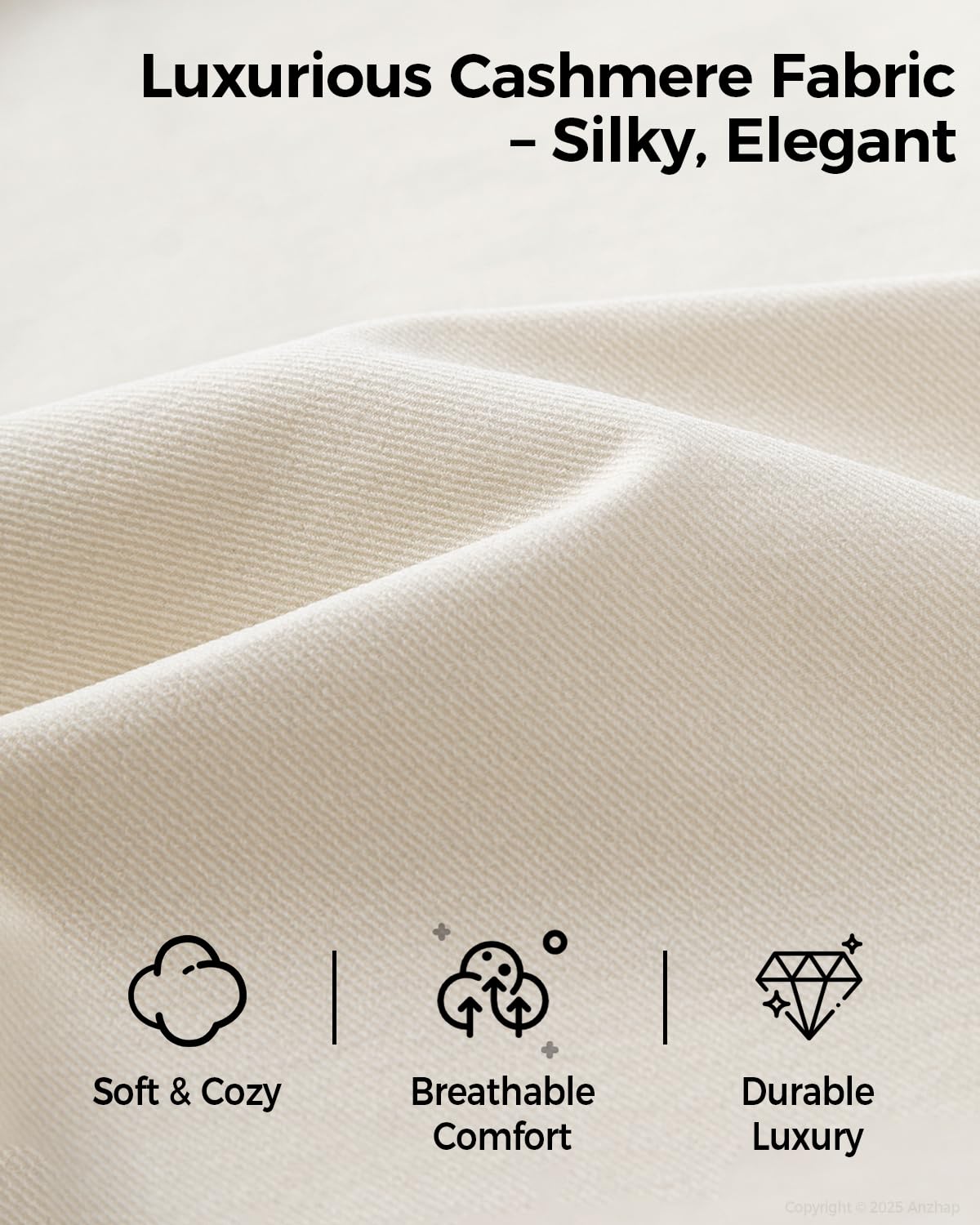 Anzhap 110" Luxury L-Shaped Curved Sofa – Modern Plush Microfiber Couch with Rounded Corners, Ergonomic High-Density Foam, Solid Wood Frame, Elegant Living Room Couch,Left Anzhap