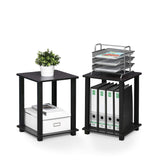 Furinno Simplistic Set of 2 End Table, Dark Walnut Furinno