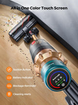 Cordless Vacuum Cleaner, 550W 45KPA 60 Mins Runtime Self-Standing Vacuum Cleaners for Home, Stick Vacuum with Charging Dock Station Removable Battery, Handheld Vacuum for Pet Hair/Carpet/Floor SMOTURE